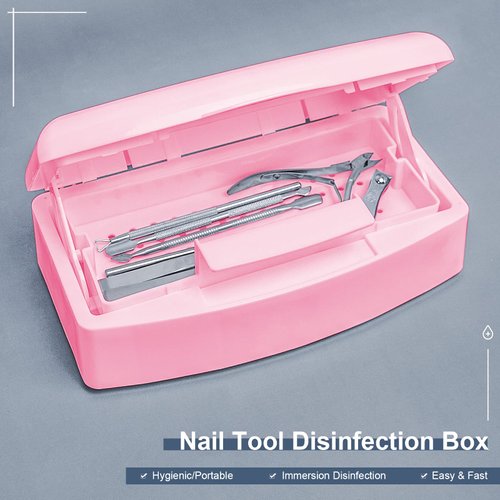 ranrose Nail Tools Clean Box,Plastic Nail Tray for Cleaning Container Plastic Clean Box Storage Organizer for Nail,Manicure Tools Nail Tips Art Equipment for Salon SPA