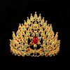 JORCEDI Women Rhinestone Hair Comb Jewelry Bridal Wedding Tiara Ornament Headpiece For Women Brides Prom Wedding Birthday Party (Gold With Colorful Stone)