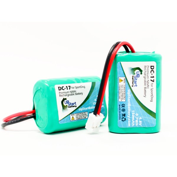 2 Pack Replacement for SportDog DC-17 Battery - Compatible with SportDog DC-17 Dog Training Collar Battery (150mAh 4.8V NI-MH)