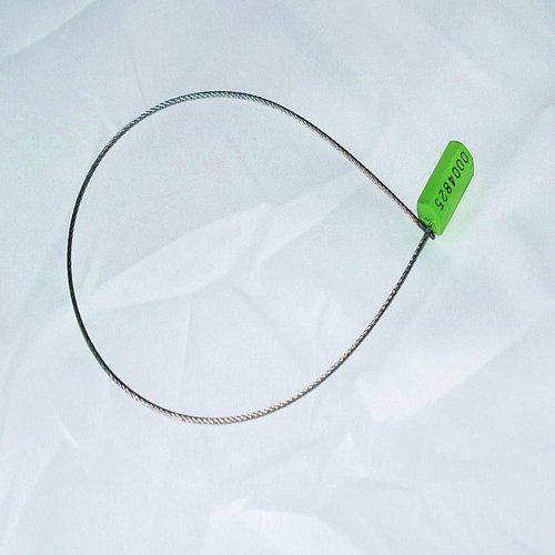 ZWY Green Pull-Tite Steel Security Cable Wire Seals 15.75'' Long Numbered Anti-Tamper Security Tags 50 Pcs