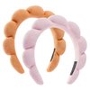 Ztomine Spa Headbands for Washing Face or Facial, Set of 2 Skincare Headbands, Terry Cloth Headband Face Wash Headband Combo Pack - Puffy Makeup Headbands for Face Washing, Mask(Pink + Orange)
