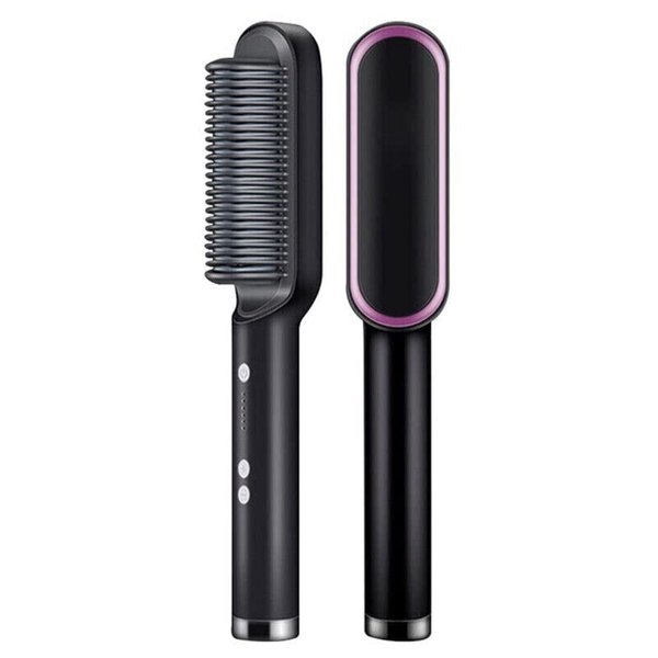 THE PERFECT PART Hair Straightener Brush Straightening Curler Hot Comb Electric Adjustable Heat (Black)
