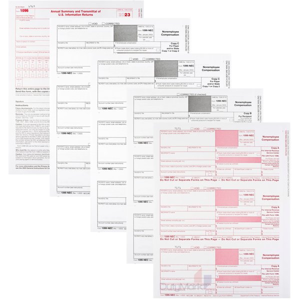 1099 NEC Forms 2023, 50 Pack 3 Part Laser Tax Forms Kit Pack of Federal/State Copy's, 1096's. Great for QuickBooks and Accounting Software, 2023, 1099-NEC 50 Pack