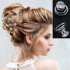 60 PCS 3 Shapes Gems Rhinestone Twister Hair Studs Set Diamond Spiral Pearl Flower Jewels Hair Pins Sticks for Wedding, Bridal, Prom, Party and Special Occasion (Diamond&Pearl&Flower)