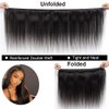 Human Hair Bundles Straight Hair 4 Bundles Human Hair 18 20 22 24 Inches Unprocessed Brazilian Virgin Straight Human Hair Extensions Natural Black Color Straight Raw Hair Bundles