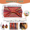 PLANTURECO 4 Sets African Headband with Leather Earrings Body Chain African Boho Headband Head Wrap African Jewelry Sets for Women