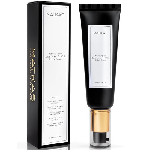 MATKAS Korean 0.05% Retinal Night Cream for Face - Wrinkles, Skin Tightening, Anti Aging - Retinol Cream for Face Night Moisturizer - Niacinamide, Ceramide, Hyaluronic Acid, Vitamin E, Retinaldehyde