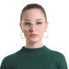 VisionGlobal Blue Light Blocking Glasses for Women/Men, Anti Eyestrain, Computer Reading, TV Glasses, Stylish Square Frame, Anti Glare (Clear Pink, 5.25 Magnification)