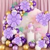 12 Pcs Purple Daisy Balloons,Daisy Birthday Party Decoration,Daisy Foil Balloons Flower Balloons for Girls Daisy Themed Party Baby Shower Wedding Groovy Boho Supplies (Purple)