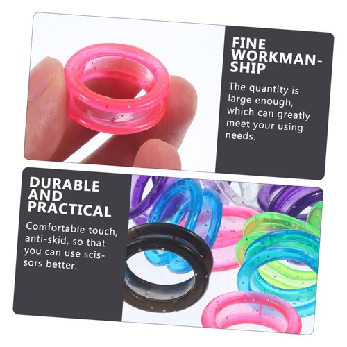 KITANDOVE 12-pack Silicone Scissor Finger Ring Inserts - Barber's Choice for Hair Shears Grips - Ideal for Dog Grooming Scissors - Hair Styling Tools - Comfortable & Soft Thumb Ring Grips -