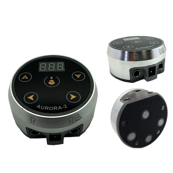 DGT New 2 Gen. Aurora II Dual Machines Tattoo Power Supply (Silver)