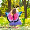 iROLEWIN Toddler Kids-Butterfly-Wings-Costume for Girls-Dress-up Mask Headband, Butterfly Dress Up Wings Halloween Party Favors (Pink)