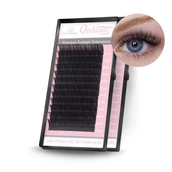 Qeelasee Eyelash Extensions Fake Mink Individual Lashes 0.05 C/D Curl 8-15 mm Volume Eyelash Extension Salon Use… (D, 12mm)
