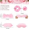 WHAVEL 18 Pcs Sleepover Party Supplies for Girls - Pink Party Favors Include 6 Spa Headband, 6 Silk Eye Mask and 6 Velvet Scrunchies for Spa Birthday, Bachelorette Party, Slumber Wedding (Pink)