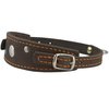 Dogs My Love Genuine Leather Two Buckles Dog Collar 9.5"-12.5" Neck for Small Breeds and Puppies Brown