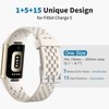 Replacement Bands Compatible with Fitbit Charge 5/ Charge 6 for Women Men, Soft Breathable Waterproof Sport Adjustable Wristbands for Fitbit Charge 5/ Charge 6 Advanced Fitness Tracker, Lunar White