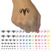 Ram Skull with Curved Horns Temporary Tattoo Water Resistant Fake Body Art Set Collection - Light Blue (One Sheet)