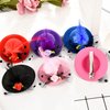 Patelai 12 Pieces Mini Hat Clips Tea Party Hats for Girls Fascinator Mini Hat Hair Clips with Ribbon Flowers Faux Feather Mesh Bow Barrette Hairpin for Girls Toddler Costume Accessory