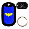 Custom Engraved Pet Tag Bat - Blue - Dog Tag - Tag-Z Wag-Z