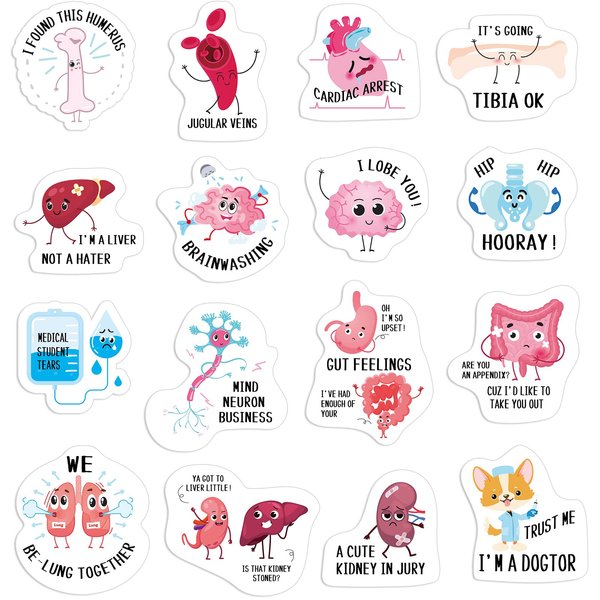 400 Pcs Nursing Stickers Funny Pun Nurse Stickers Medical Themed Decals Nursing Student Stickers Nurse Accessories for Water Bottles Laptop Envelopes Phone Nurses Week Supplies(Vibrant)