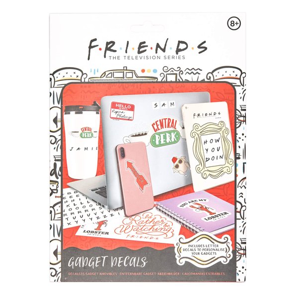 Friends Gadget Decals - 4 Sheets of Removable Waterproof Laptop Stickers
