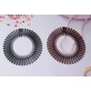 Sowaka 4 Pcs Circular Stretch Comb Plastic Black Brown Circle Spring Headband Flexible Hair Wrap Holder Hair Comb for Women Girls Outgoing Sports Hair Accessories (Round-black and brown)