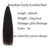Brazilian Curly Braids Crochet Twist Hair 30inches 3Packs Afro Kinky Curly Braiding Hair Extensions Deep Curly Crochet Hair Synthetic Water Wave Braid Hair(30Inch,4#)