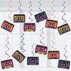 80s Party Decorations Retro 1980s Hip Hop Music Party Hanging Swirls, Assembled and Ready to Use, Retro Radio Hip Hop Theme Party Decor Supplies 24pcs Party Streamers Cassette Tape Party Decor Banner