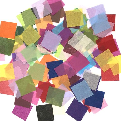Cinvo 3000 Pcs Tissue Paper Squares 2 Inch x 2 inch Rainbow Tissue Mosaic Squares for Arts Crafts DIY Projects Scrunch Art Classroom Activities and More- 30 Assorted Colors