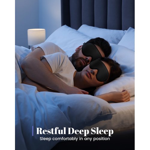 WAOAW Sleep Mask, Eye Mask for Sleep, Silk Eye Sleeping Masks for Both Women and Men, 3D Weighted Eye Cover Sleeping Mask, Blackout Blindfold of Eyemask