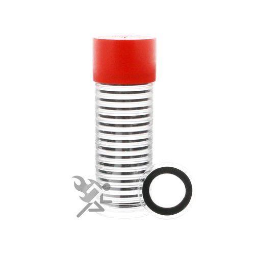 Red Capsule Tube & 20 Air-Tite 22mm Black Ring Coin Holders for 1/4oz Gold Eagles by OnFireGuy