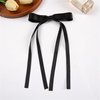 4Pcs Ribbon Bow Hair Clips with Long Tassel for Women,Hair Ribbons with Bow, Bowknot Hair Ponytail Holder Accessories for Women Girls Toddlers Teens Kids (Black +Beige)