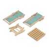Miniature Beach Chair & Table 3PCS 1:12 Dollhouse Furniture Model Foldable Chairs Folding Beach Sunbath Chair Props Cake DIY Garden Plant Pool Decor Longue Deck Chair Craft (Green)