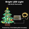 GameXcel 4FT DIY Felt Christmas Tree Set with 36pcs Ornaments 5M 50LED Warm White LED String Lights - Wall Hanging Felt Xmas Tree for Kids Toddlers Christmas New Year Gift Decorations Party Supplier