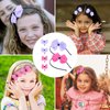 Amariver 6 Packs Headband for Girls Bow Headband Bow Hair Clips Purple Hot Pink Hair Band Bands for Kids Soft Hair Bows Sweet Headband for Toddler Cute Hair Accessories for Children