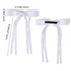 Parcce 4 PCS Tassel Ribbon Bowknot Hair Clips With Long Tail for Women Girl Teens Kids, Solid Holder Fashion Bow Bowknot Hair Accessories Headwear Barrettes Claw(Black&White)