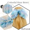 Outyua Blue Hair Bow Big Bow for Hair Tulle Light Blue Bow Colorful Barrette Hair Accessories for Women Girls
