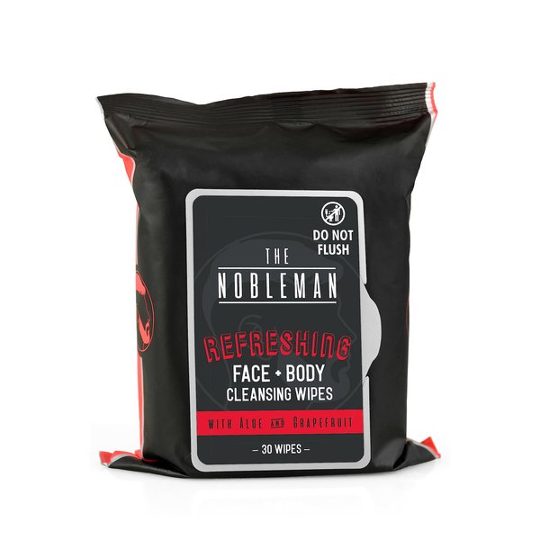 The Nobleman Men's Refreshing Face + Body Cleansing Wipes with Grapefruit - 30 count