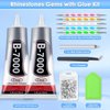 Cludoo B7000 Glue Clear with Precision Tip, 2pcs 130ml / 4.4 Fl Oz B7000 Rhinestone Glue Fabric Glue with Rhinestone Dotting Pen Tool, Wax Pencil, Tweezer, Jewelry Glue for (2PCS,4.4 Fl Oz)
