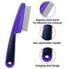 Yumflan Dandruff Comb, Stainless Steel Fine Tooth Dandruff Remover, Professional Hair Comb for Kids and Adults (Purple)