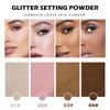 Glitter Setting Powder-Poreless Finish Waterproof Airbrush Loose Face Powder,Long-lasting,Highlighting,Lightweight Matte Finishing Oil Control Makeup Face Powder (04# Dark Brown Shimmer)