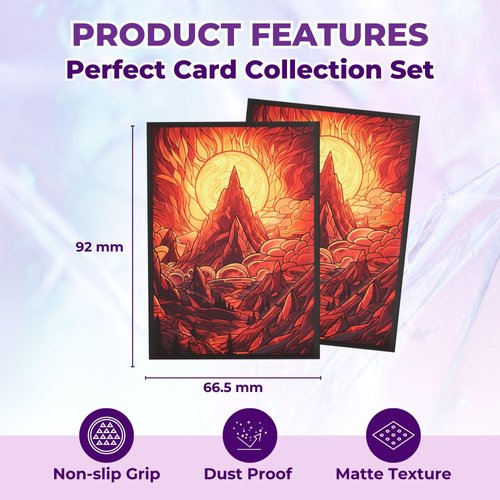 Arcane Fortress MTG Card Sleeves – 100 Count | Ultra-Durable Matte Art Card Sleeves for Intense Shuffling | Premium Fit for Magic: The Gathering Cards | Standard Size Wear-Resistant MTG Sleeve - Red