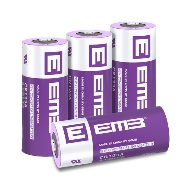 EEMB CR123A 3V Lithium Batteries 4 Pack 1700mAh 3 Volt 123 Battery with High Capacity for Flashlight Toys Alarm System Non-Rechargeable Battery
