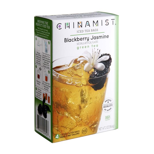 China Mist Iced Tea Brew-at-Home Iced Green Tea, Blackberry Jasmine, 2-Ounce Packages (Pack of 6)