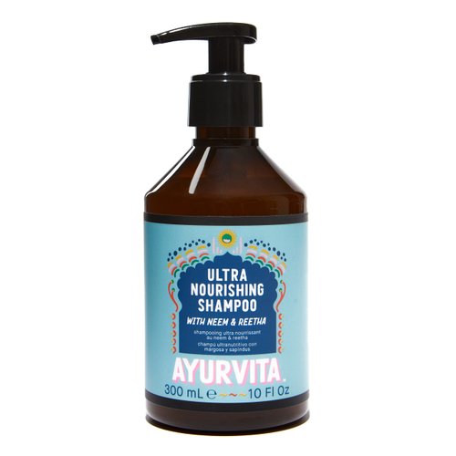 AyurVita Ultra Nourishing Shampoo with Neem & Reetha - Gentle Daily Cleansing for All Hair Types - Nourishes Scalp and Roots - Natural, Plant-Based Ingredients - Ayurvedic Hair Care - 10 fl oz