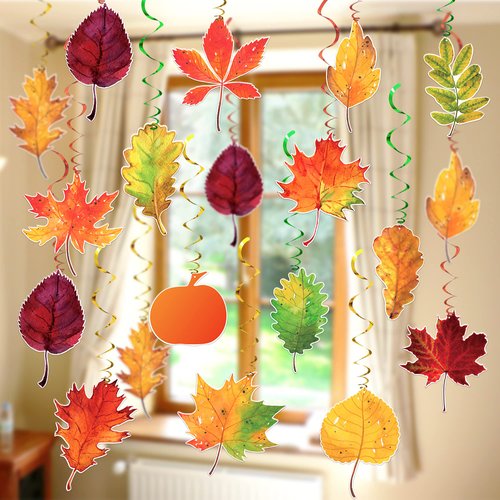 KatchOn, Fall Hanging Swirls for Fall Decorations- Pack of 30, No DIY | Thanksgiving Decorations Indoor, Fall Birthday Party Decorations | Fall Decorations For Home | Autumn Decorations for Fall Party