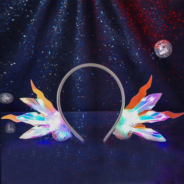 GORTIN Light Up Headband Mermaid LED Headbands Seashell Hair Hoop Party Costume Headwear Hair Accessories for Women and Girls