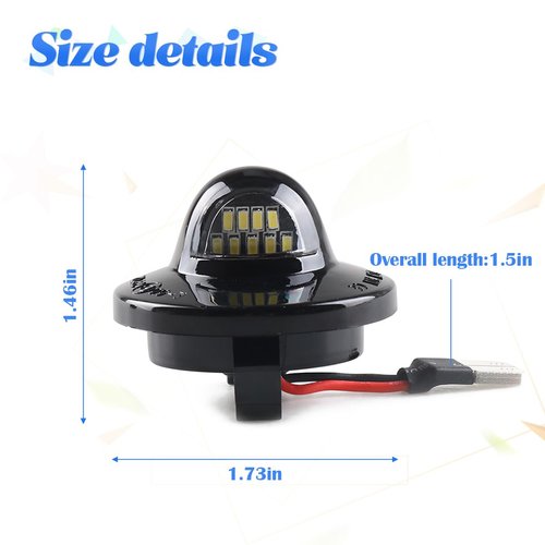 BESULEN 2PCS Car LED License Plate Lights, White Bright Light Rear Bumper Tag Lights, Assembly OEM Replacement Auto License Plate Light, for Pickup Truck F150 F250 F350 and More