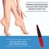 ForPro Professional Collection Red Pedicure Paddle Foot File - 80/120 Grit - Sanitizable and Disposable - Red Waterproof Pedicure File For Heels & Feet- 10” L - Pack of 12