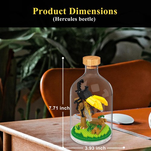 OLTLYUNH Creative Insect Friend Set,Adults Mini Animals Building Set,Party Favors Gift for Kids,Nature Lovers Office Home Decor Mini Bugs Building Block,New Year Birthday Gift for Boys Girls(Beetle)